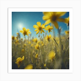 Yellow Flowers In A Field 27 Art Print