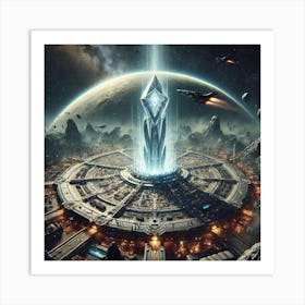 A Majestic Sci Fi Depiction Of The Celestial Beaco Art Print