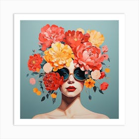 floral woman 5 Art Print