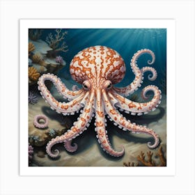 Mimic Octopus Illustration Art Print 3 Art Print