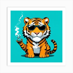 Tiger Smoking Art Print