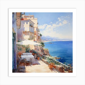 Seaside Serendipity: Impressionist Elegance Art Print