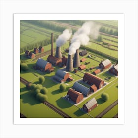 Aerial View Of A Factory 2 Art Print