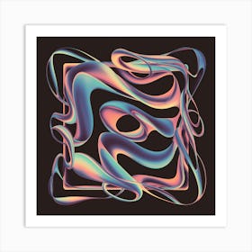 Vibrant Abstract Line Drawing With Bold Intersecting Strokes (20) Art Print