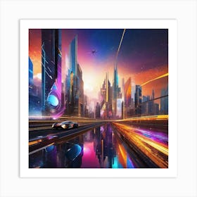 Futuristic City 162 Art Print