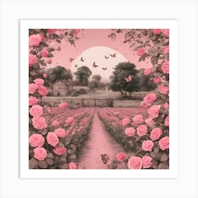 Pink Roses Art Print