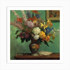 A Vase Of Flowers, Paul Gauguin Art Print