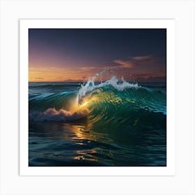 Sunset In The Ocean Art Print