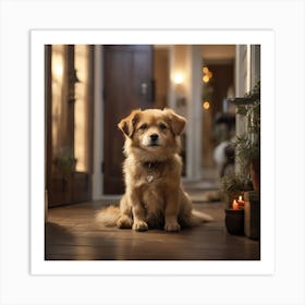 Christmas Dog Art Print