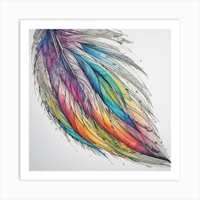 Rainbow Feathers 1 Art Print