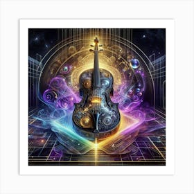 Violin In Space Art Print