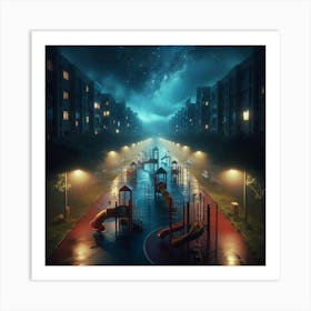 Night In The Park Art Print