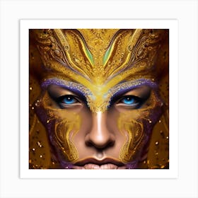 Golden Face Of A Woman 1 Art Print