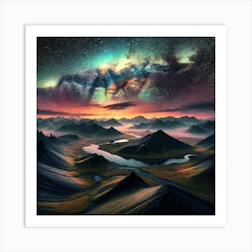 Galaxy Landscape 7 Art Print