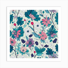 Floral Seamless Pattern 8 Art Print