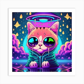 Ufo Cat Art Print