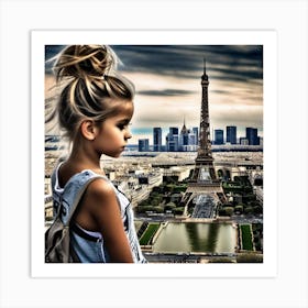 Little Girl In Paris Art Print