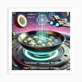 Coconut Vinegar Splash Scifi Art Print