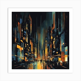 Cityscape At Night 5 Art Print