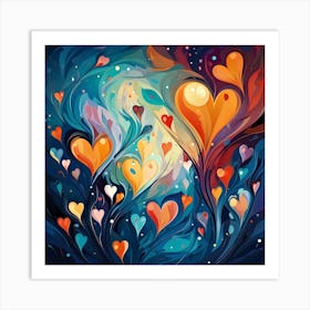 Abstract Heart Painting Art Print