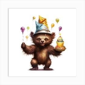 Birthday Bear 6 Art Print