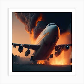 Airplane On Fire (41) Art Print