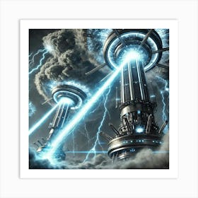 Ion Cannons Atmospheric Energy Blasts Art Print