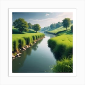 Green Field Art Print