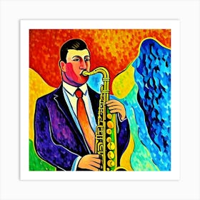 Saxophone Player Art Print