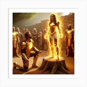 Jesus and his Leo Protectors #3 Art Print