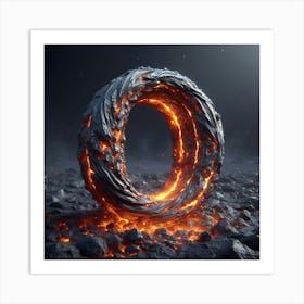 Metal letter O Art Print