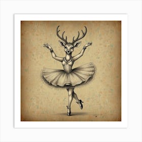 Ballerina Deer 2 Art Print