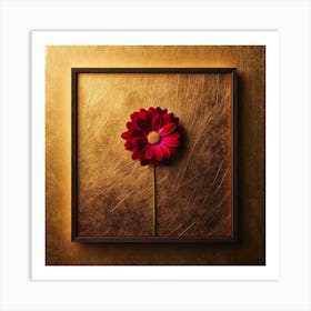 Red Flower In A Frame Art Print