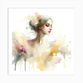 Watercolor Of A Woman Art Print