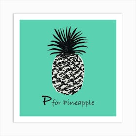 Pineapple 16x16 Art Print