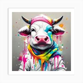 Colorful Cow 1 Art Print