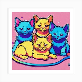Rainbow Kittens Art Print