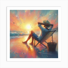 Sunset At The Beach Art Print