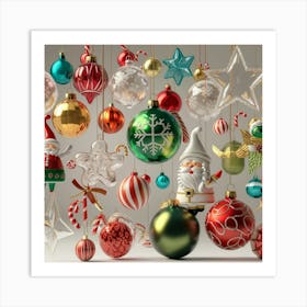 Christmas Ornaments 5 Art Print