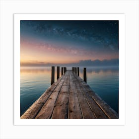 Pier At Night Art Print