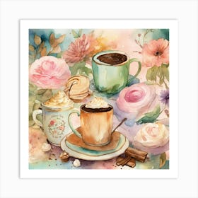 Coffee And Flowers Art Print