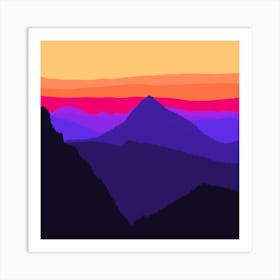 Sunset In The Mountains Poster