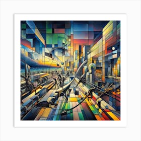 Abstract Cityscape 1 Art Print