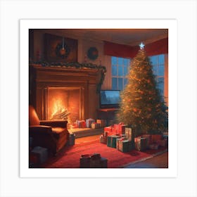 Christmas Tree In The Living Room 84 Art Print