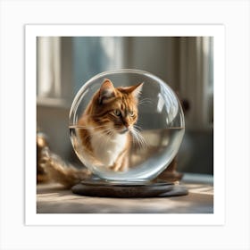 Cat In A Glass Ball 17 Art Print