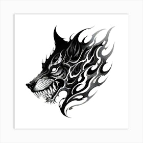 Wolf Tattoo Design 3 Art Print