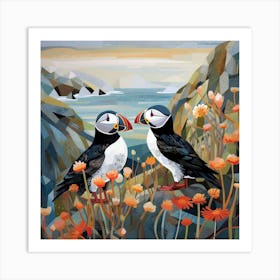 Bird In Nature Puffin 3 Art Print