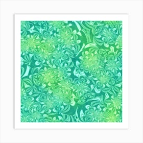 Retro Flower Pattern Design Batik Art Print