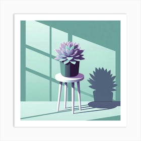 Succulents In A Pot Art Print