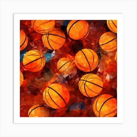 Basketball Balls Art Print